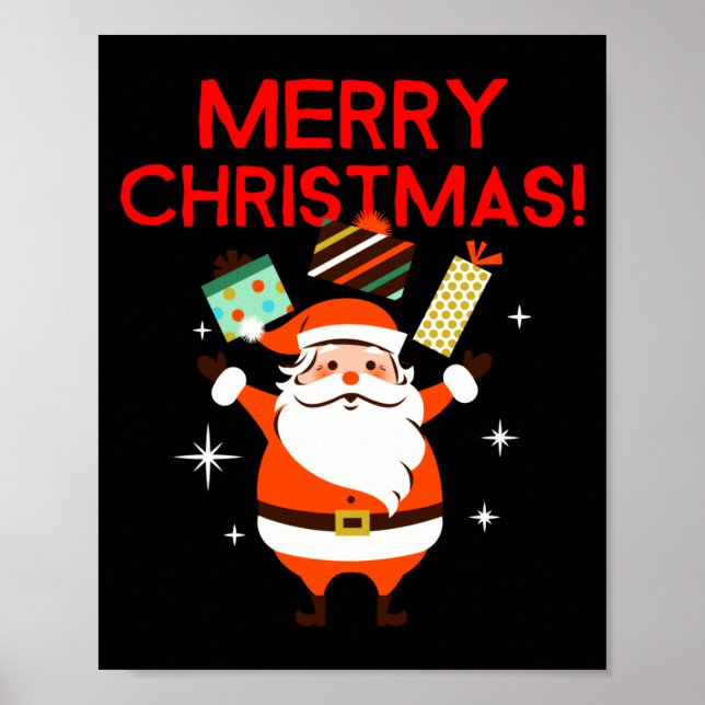 Poster Merry Christmas Santa Holiday  (Frente)