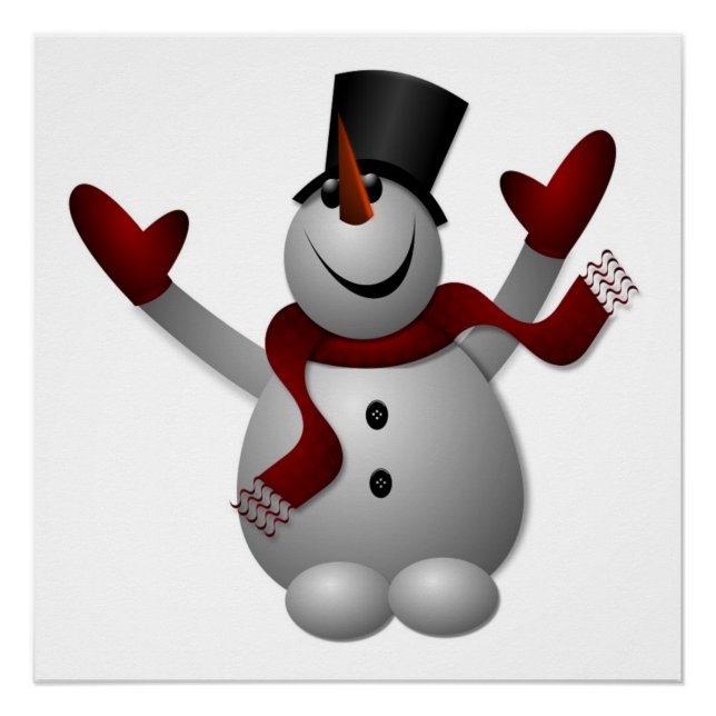 PÔSTER MERRY CHRISTMAS SNOWMAN (Frente)