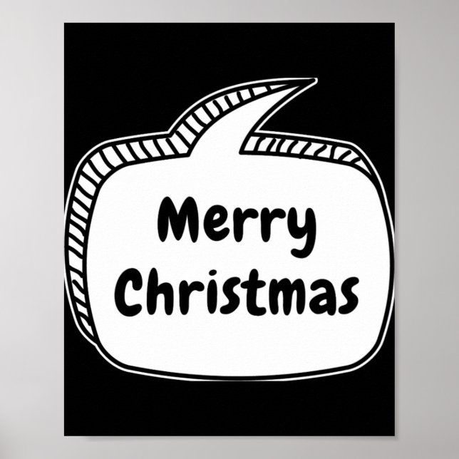 Poster Merry Christmas Speech Bubble T Shirt  (Frente)