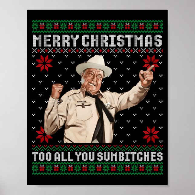 Poster Merry Christmas To All You Sumes Ugly Sweater Vint (Frente)