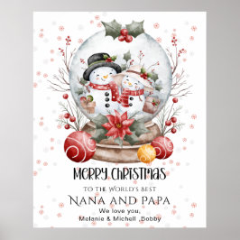 Poster Merry Christmas To The World's Best Grandparents 