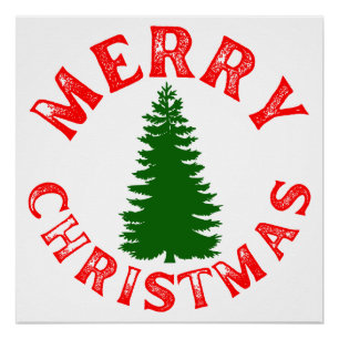 PÔSTER MERRY CHRISTMAS TREE
