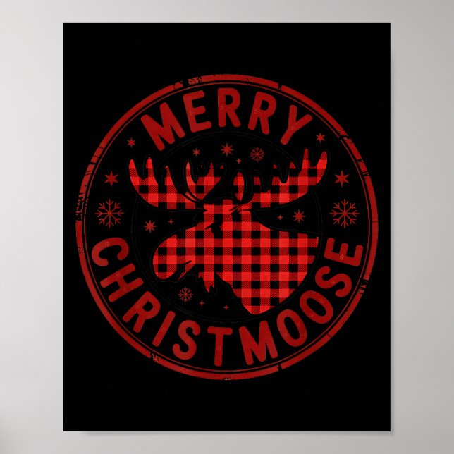 Poster Merry Christmoose Funny Christmas Badge Moose Part (Frente)