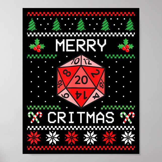 Poster Merry Critmas Christmas Rpg Board Game Role Play U (Frente)