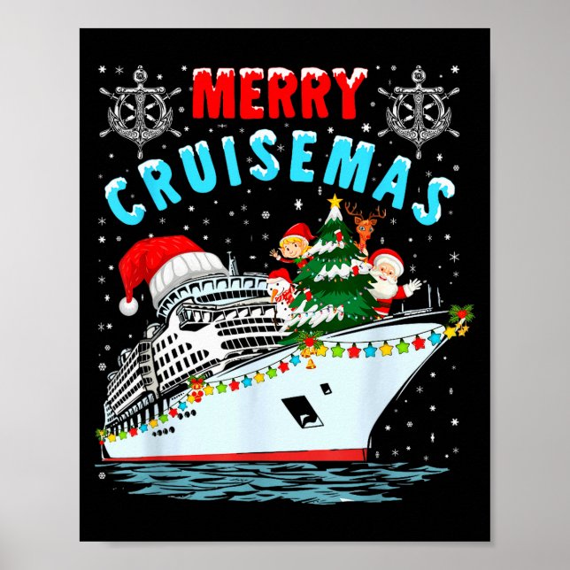 Poster Merry Cruisemas Cruise Ship Family Christmas  (Frente)
