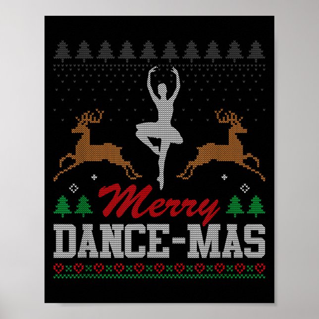 Poster Merry Dance-mas Ballet Dancer Ugly Christmas Balle (Frente)