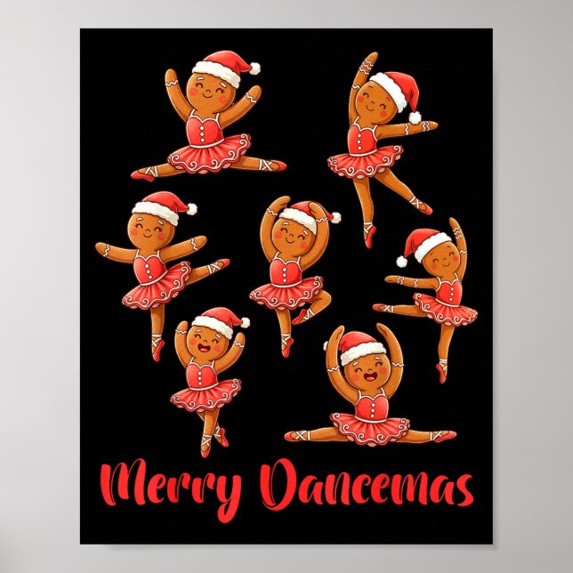 Poster Merry Dancemas Ballet Dancer Gingerbread Teacher C (Frente)