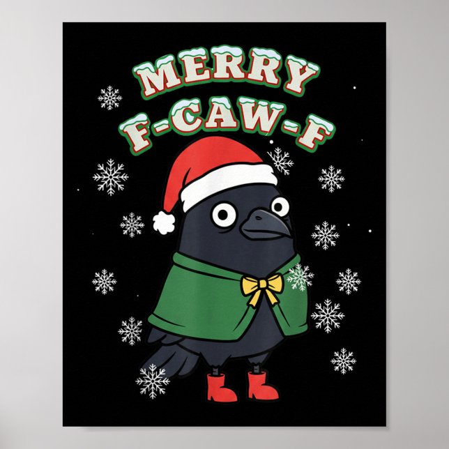 Poster Merry F-caw-f Black Crow Fcawf Christmas Holiday F (Frente)