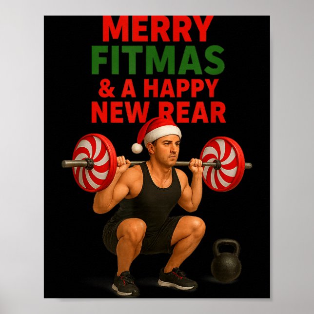 Poster Merry Fitmas Christmas &amp; A Happy New Rear Year (Frente)