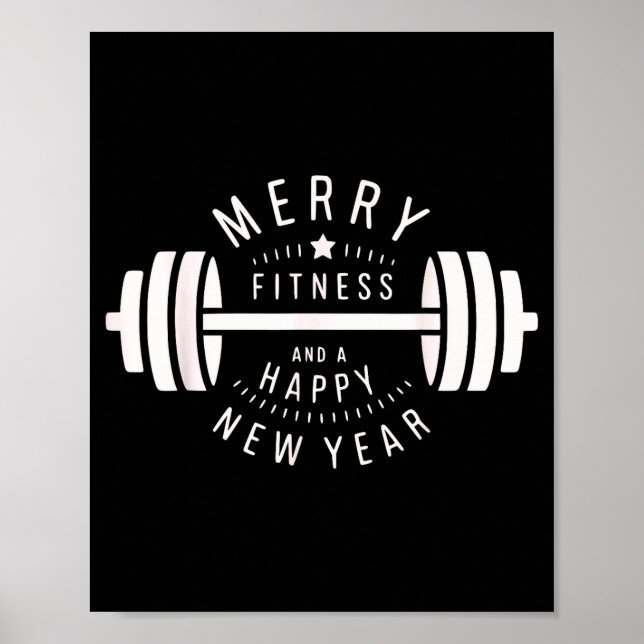 Poster Merry Fitness And A Happy New Rear Funny Gym  (Frente)
