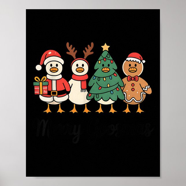 Poster Merry Goose On The Loose Funny Christmas Silly Hum (Frente)