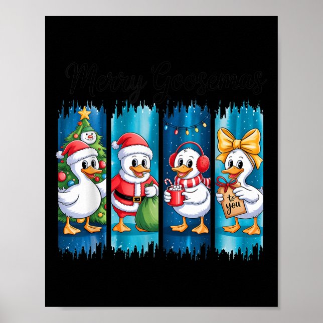 Poster Merry Goosemas Christmas Cheer Festive Ducks  (Frente)