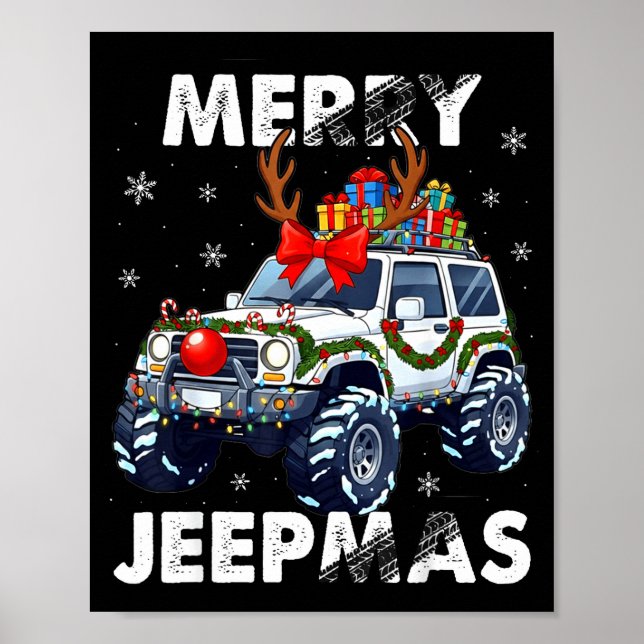 Poster Merry Jeepmas Ugly Light Reindeer Christmas  (Frente)