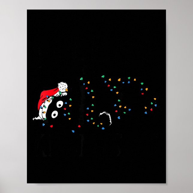 Poster Merry Kissmy Angry Cat Christmas Funny Sarcastic H (Frente)