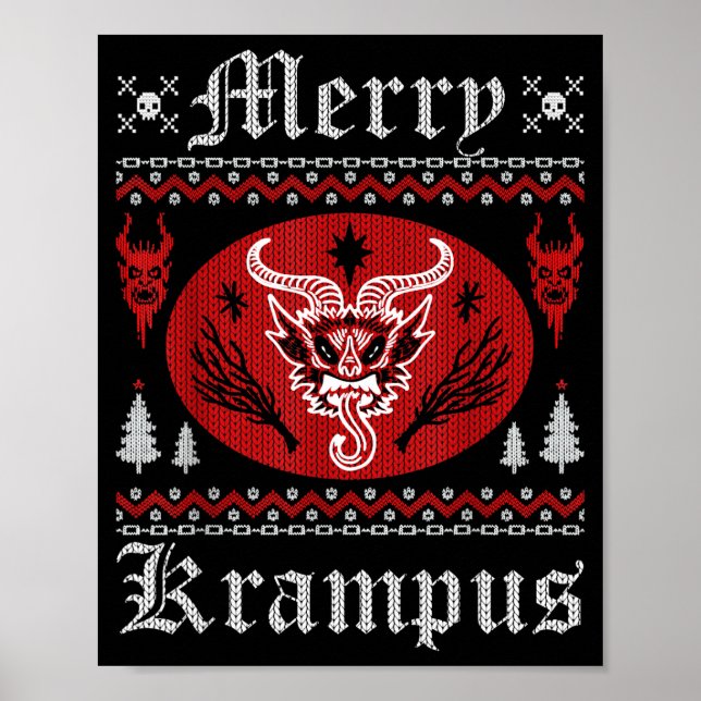 Poster Merry Krampus Christmas Xmas Horror Ugly Sweater E (Frente)