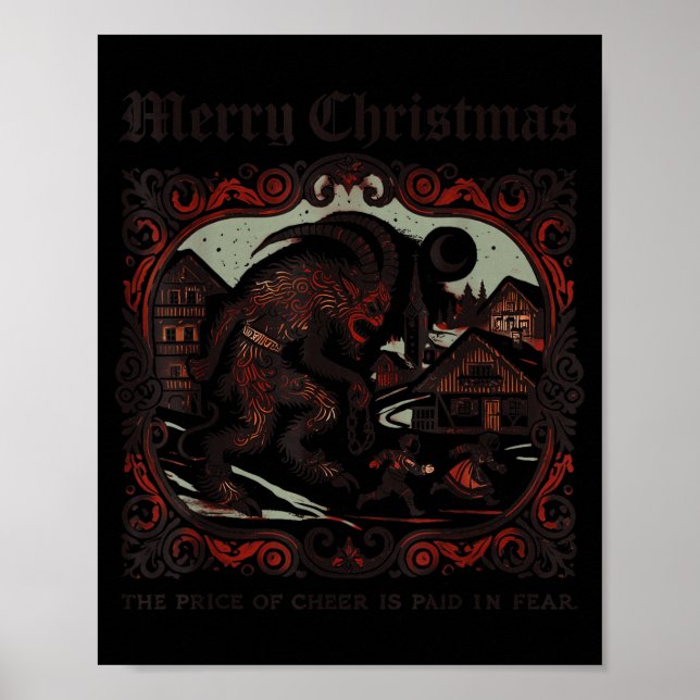 Poster Merry Krampus Christmas Xmas Horror Ugly Sweater E (Frente)