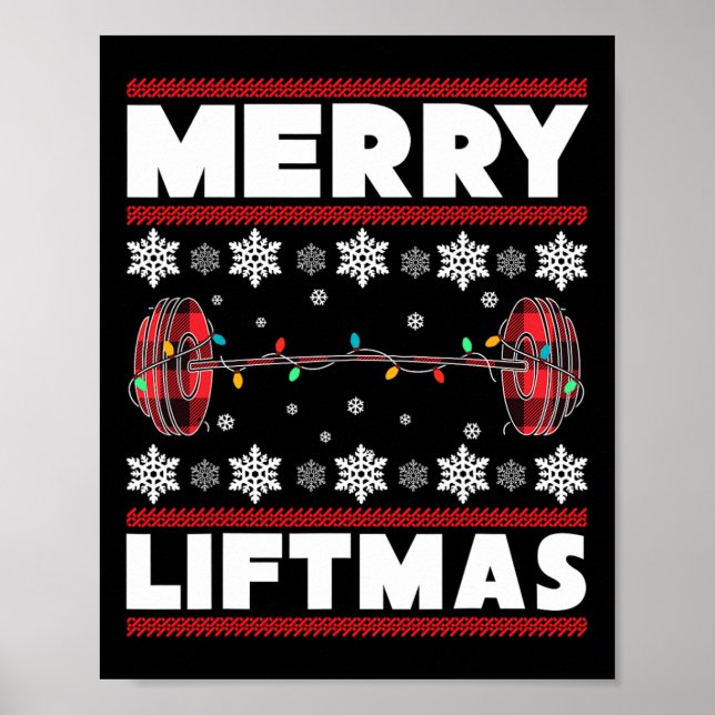 Poster Merry Liftmas Fun Christmas Gym Workout Fitness Gi (Frente)