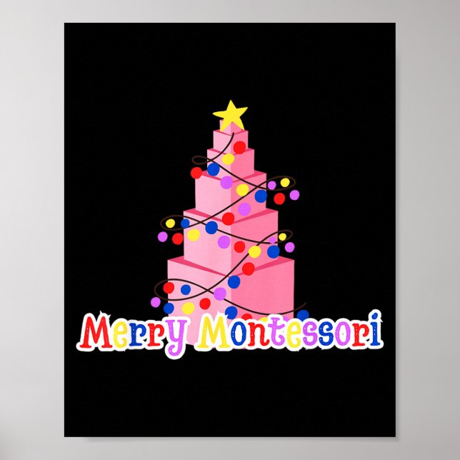 Poster Merry Montessori Nk Tower Christmas Tree Teacher S (Frente)
