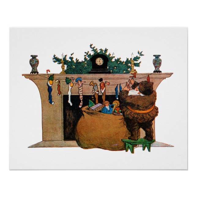 Pôster Merry Old Christmas Elf, Jessie Willcox Smith (Frente)