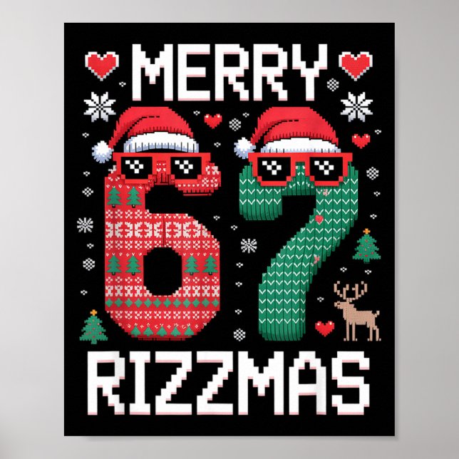 Poster Merry Rizzmas 67 Knitted Sweater Sungles Funny  (Frente)