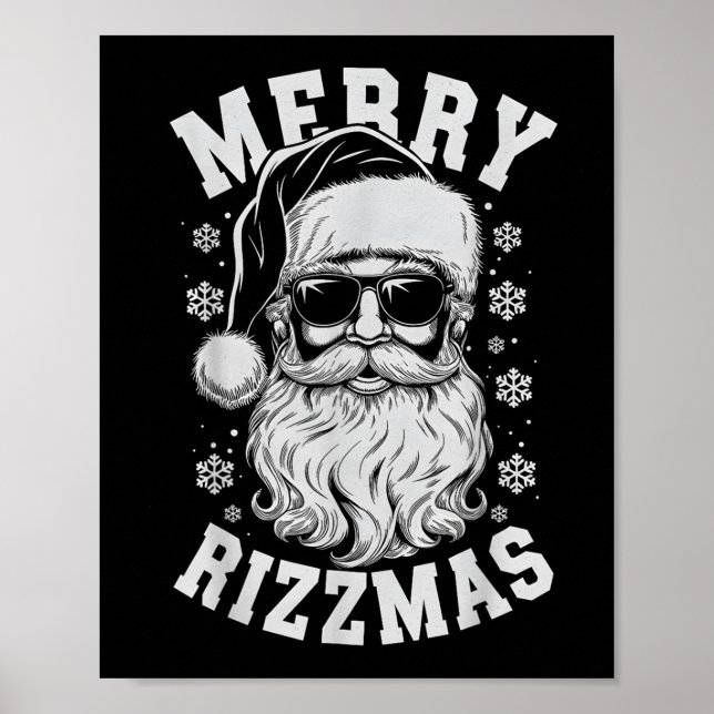 Poster Merry Rizzmas Funny Christmas Santa Claus Happy Ch (Frente)