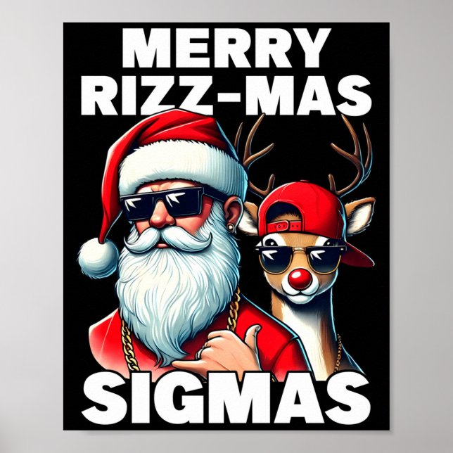 Poster Merry Rizzmas Sigmas Gen Alpha Funny Christmas San (Frente)