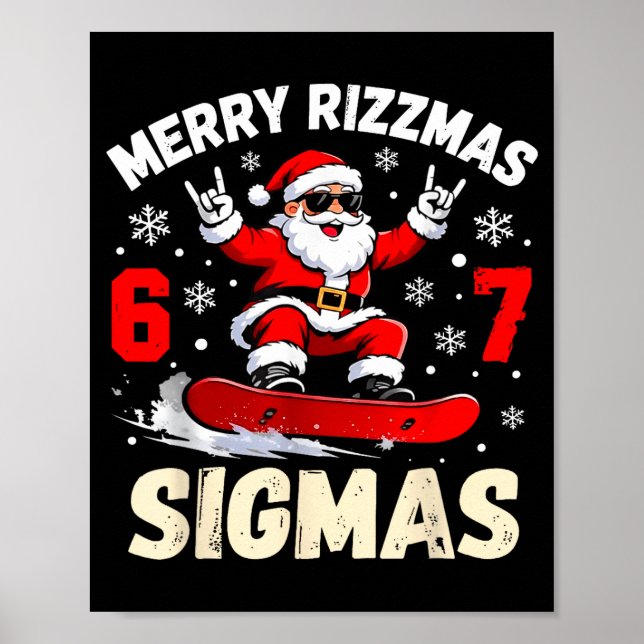 Poster Merry Rizzmas Sigmas Santa 67 Six Seven  (Frente)