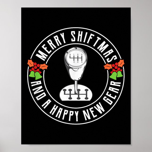 Poster Merry Shiftmas Manual Transmission Christmas Theme (Frente)
