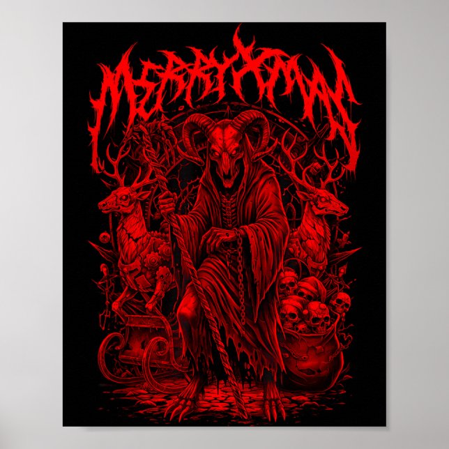 Poster Merry Xmas Heavy Metal Band Parody Death Metal Vin (Frente)
