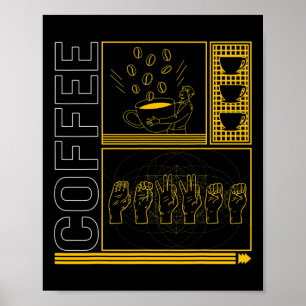Poster Mês da Consciência Café Asl Lover Trendy Love Daf