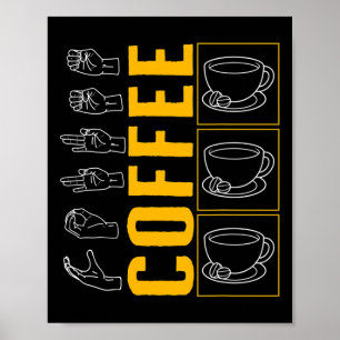 Poster Mês da Consciência Café Asl Lover Trendy Love Daf