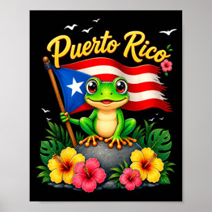Poster Mês da Herança Hispânica Sapo Coqui Taino Boricua