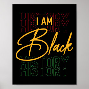 Poster Mês da História Afro-Americana Eu Sou Negro Olá