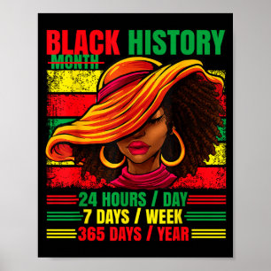 Poster Mês da história negra 24_7_365 mulher afro orgulho