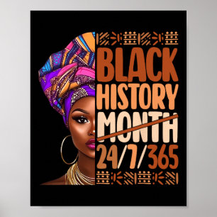 Poster Mês da História Negra 24 7 365 Orgulho Negro Afric