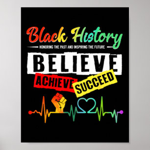 Poster Mês da História Negra Acredite Alcance Sucesso Áfr