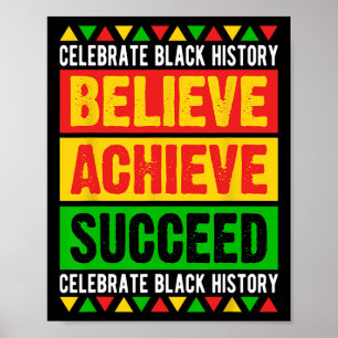 Poster Mês da História Negra Acredite Alcance Sucesso Áfr