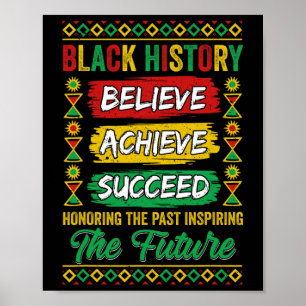 Poster Mês da História Negra Acredite Alcance Sucesso Mel