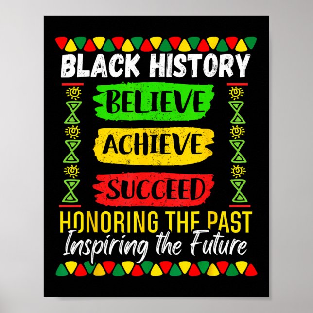 Poster Mês da História Negra Acredite Alcance Sucesso Mel (Frente)