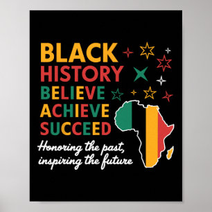 Poster Mês da História Negra Acredite Alcance Sucesso Mel