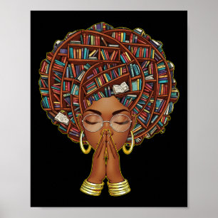 Poster Mês da História Negra Afro Amante de Livros Mulher