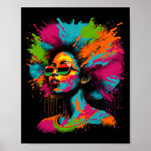 Poster Mês da História Negra Afro-Americana Rainha Negra