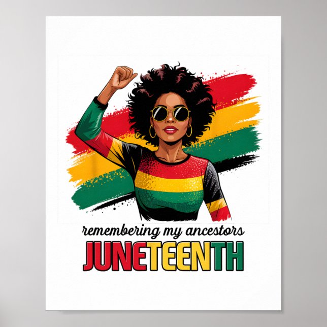 Poster Mês da História Negra Afro-Americano Juneteenth Gi (Frente)