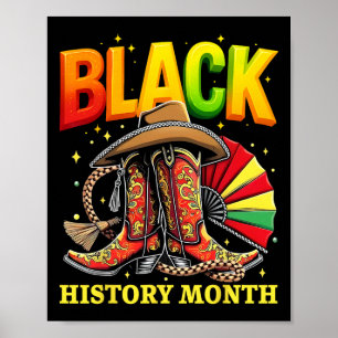 Poster Mês da História Negra Botas de Cowgirl Pretas Para
