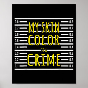 Poster Mês da História Negra Cor da Pele é Crime Mugshot