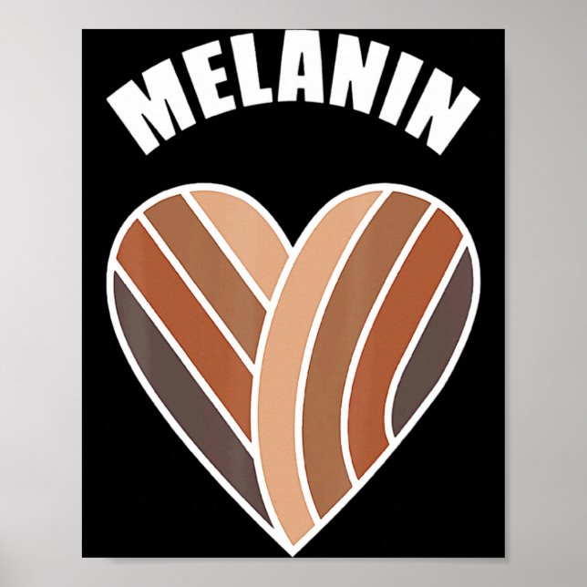Poster Mês da História Negra Coração Melanina Fofo Blm Af (Frente)