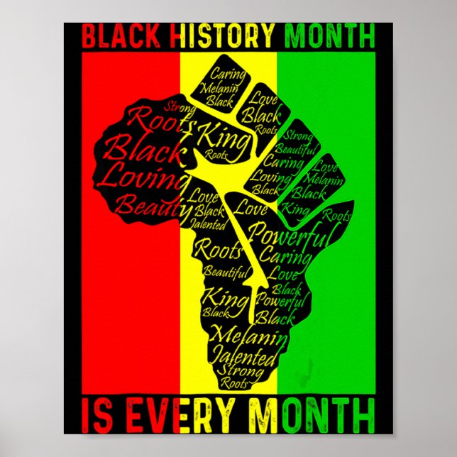 Poster Mês da História Negra É Todo Mês Punho Poderoso Af (Frente)