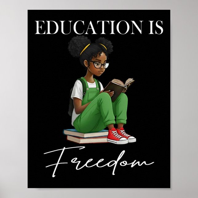 Poster Mês da História Negra Educação É Livros Liberdade  (Frente)