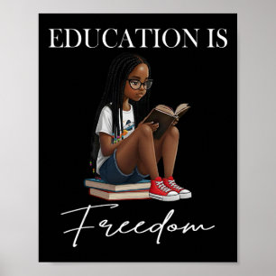 Poster Mês da História Negra Educação É Livros Liberdade