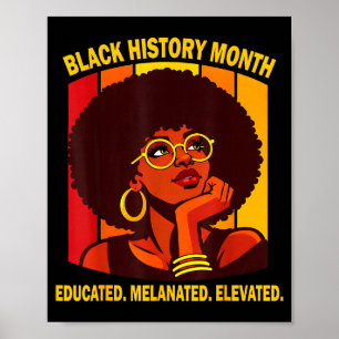 Poster mês da história negra educado melanizado elevado